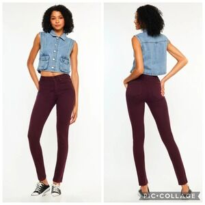 KanCan Gia High Rise Super Skinny Jeans Burgundy Size 3 / 25
